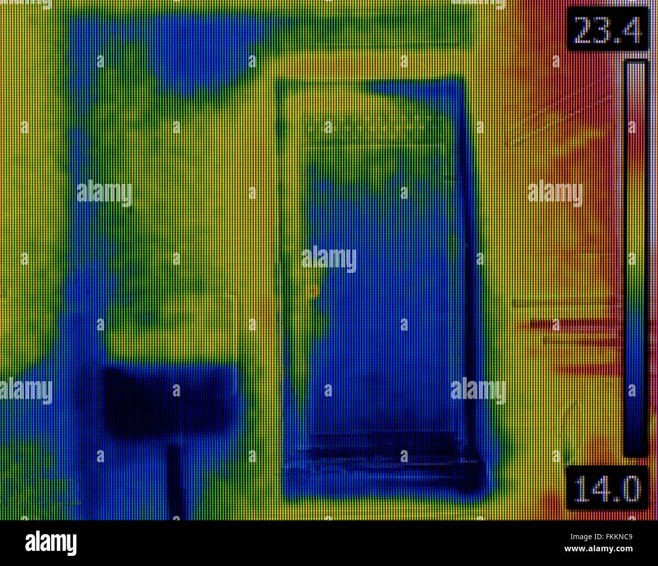 Le thermogramme de fuite d'eau Toilettes Banque D'Images