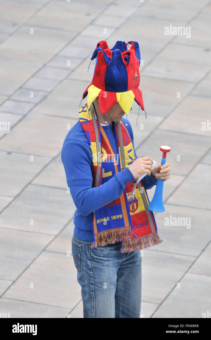 Supporter de Football Club Barcelone . Barcelone. La Catalogne. L'Espagne. Banque D'Images