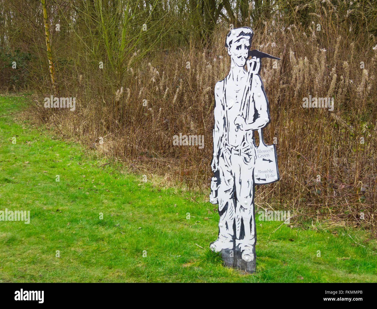 Sculpture d'un mineur par Luke Perry, Netherton, Dudley, West Midlands, England, UK Banque D'Images