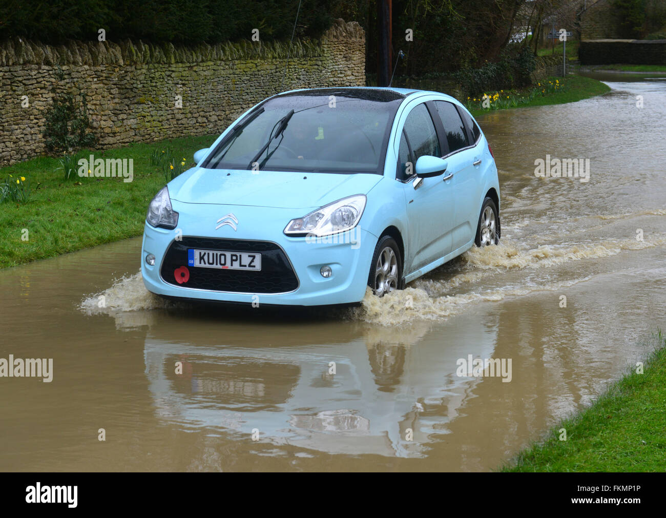 Stratton, au Royaume-Uni. 9 mars 2016. Stratton Audley Village Inondation 9 mars 2016 Crédit : Cpuk/Alamy Live News Banque D'Images