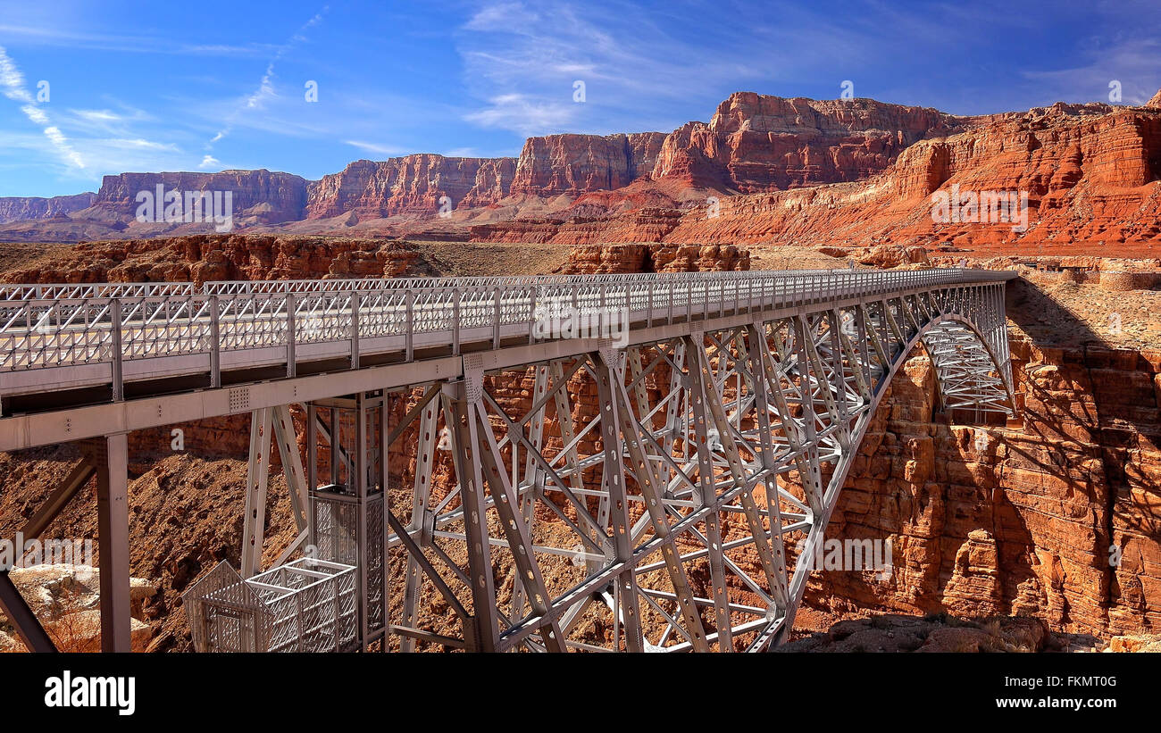 Le Navajo Bridge dans l'Arizona du nord dans la ville de la page Banque D'Images
