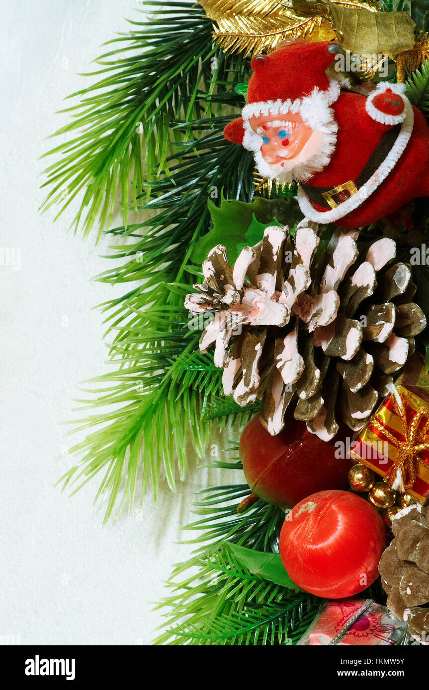 Christmasñ avec des cadeaux le père noël un sapin Banque D'Images