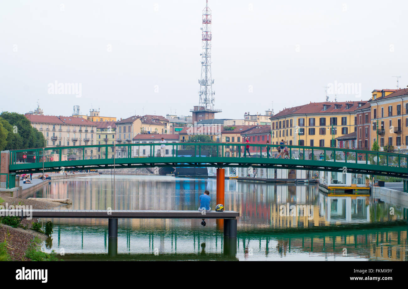 Navigli à Milan Banque D'Images