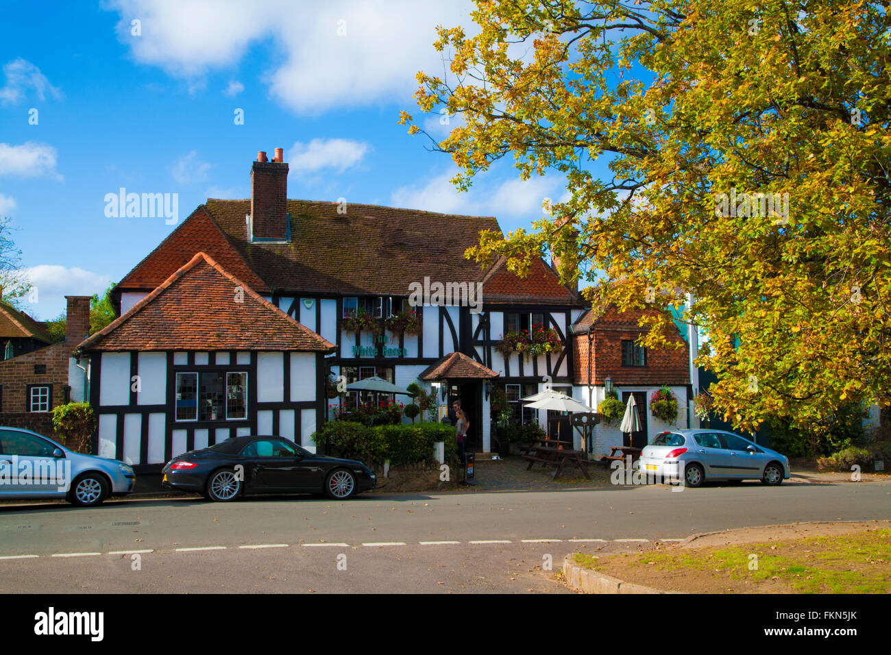 Le White Horse Pub Village de Shere.Surrey, Angleterre Banque D'Images