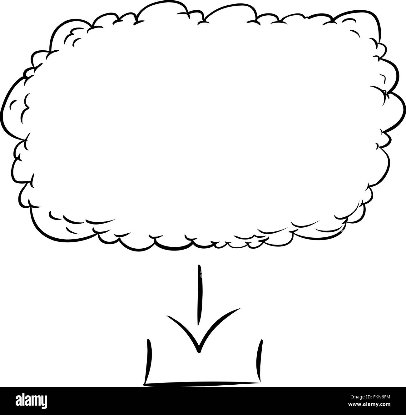 Contours illustration de téléchargement numérique sur serveur cloud Banque D'Images