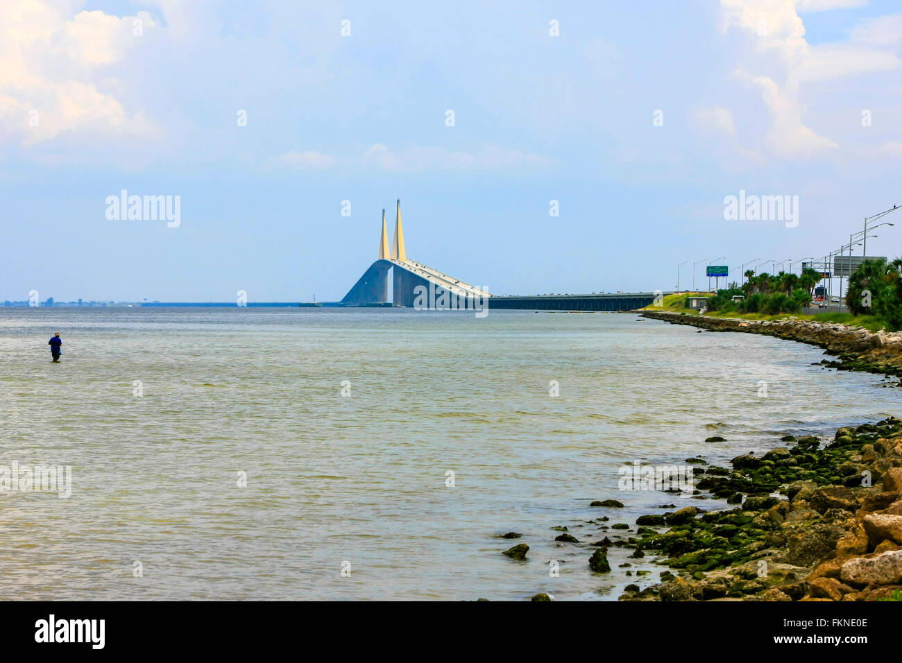 Le Sunshine Skyway Bridge I-275 entre Terra Ceia et Saint-pétersbourg FL Banque D'Images