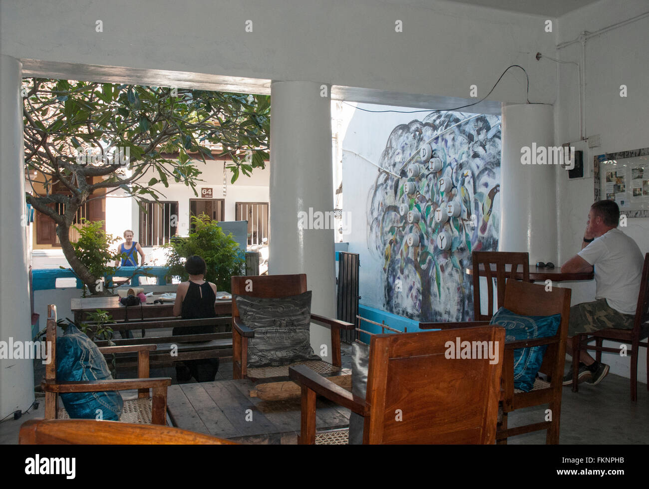 À l'intérieur des Arts Cafe, Sri Serendipity Galle Fort, Sri Lanka Banque D'Images