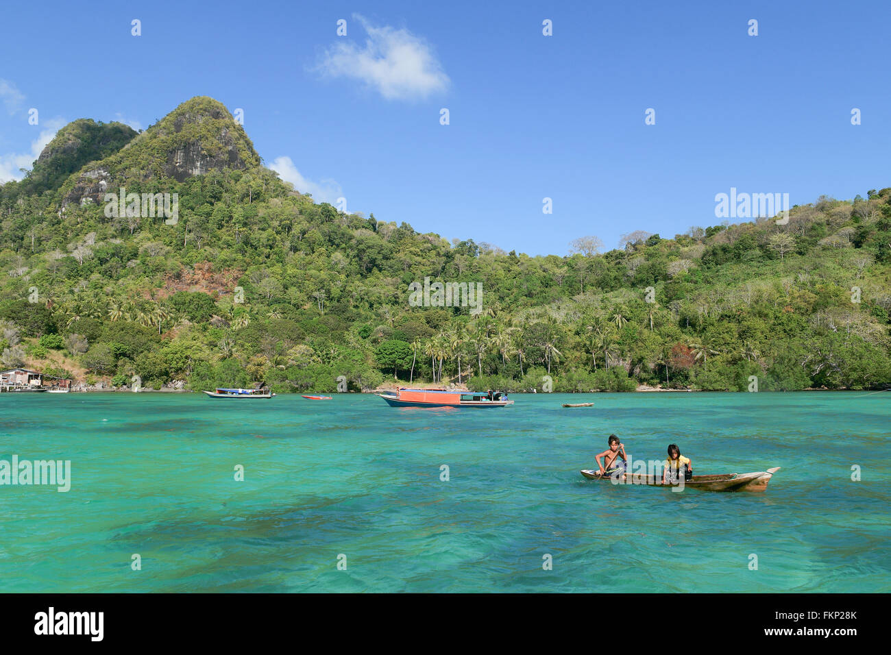 La vie quotidienne et du paysage en vue de l'île de Sipadan Bodgaya située dans Semporna, Sabah. Banque D'Images