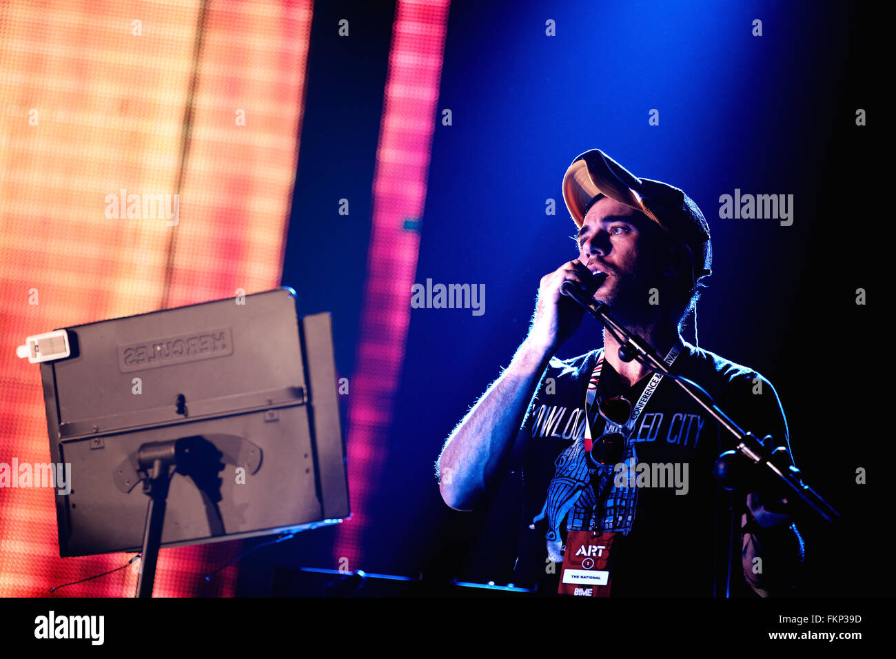 BILBAO, ESPAGNE - NOV 01 : Le National avec Sufjan Stevens (band) musique live show à Bime Festival le 01 novembre 2014 à Bilbao, Banque D'Images