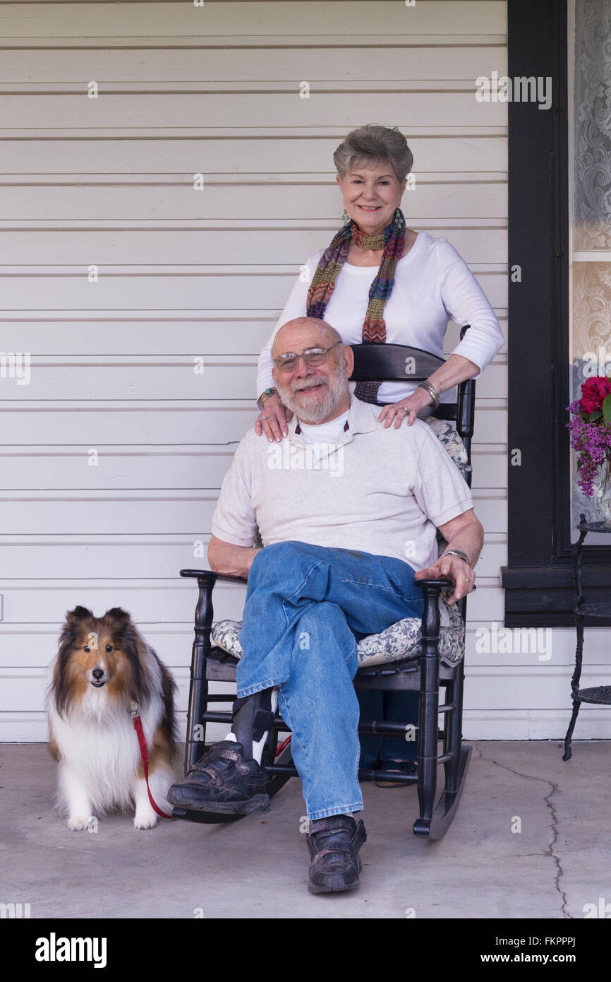 Portrait d'un couple marié de 80 ans. Banque D'Images