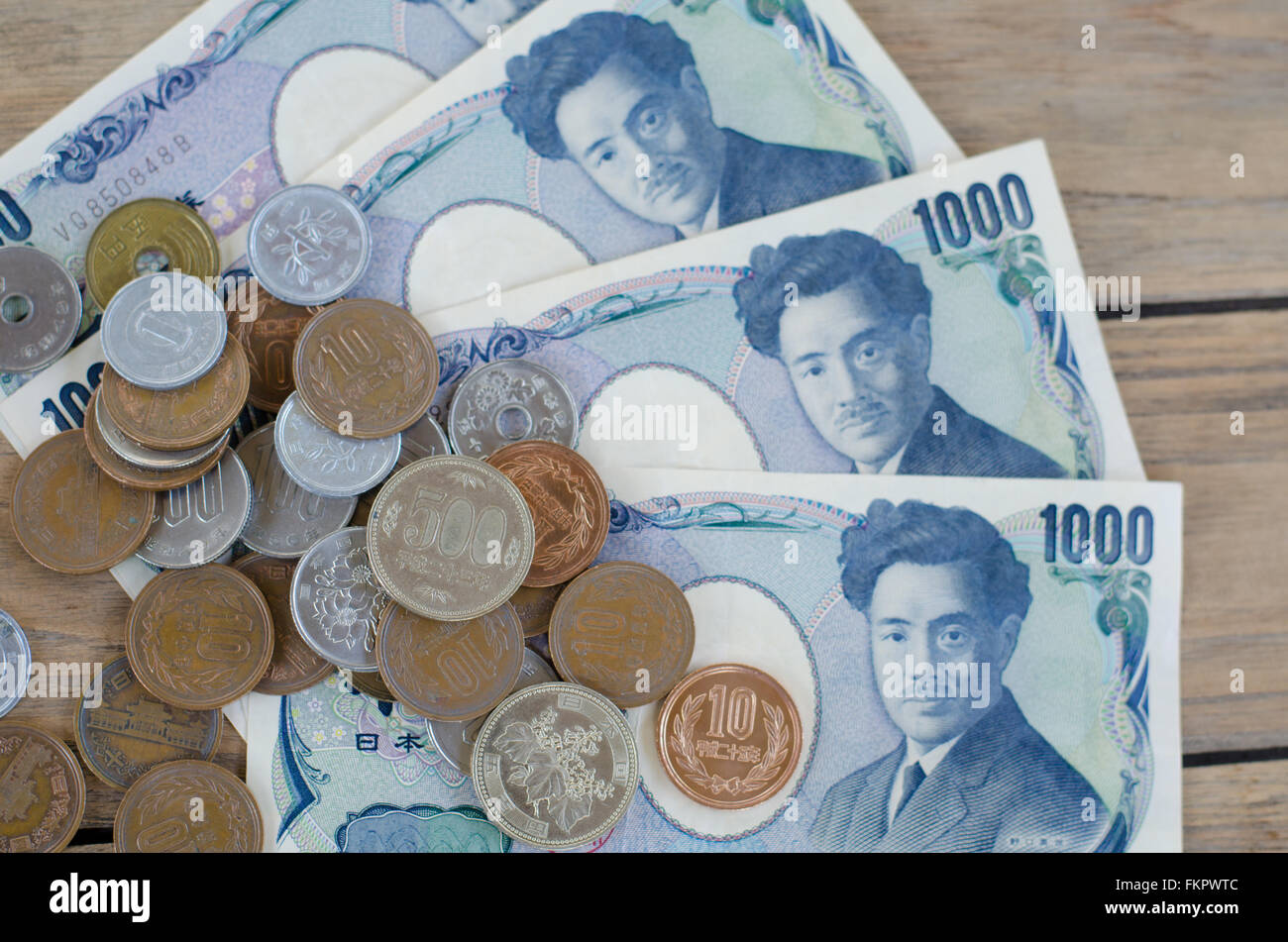 Yen japonais notes. L'actualité de Japon Banque D'Images