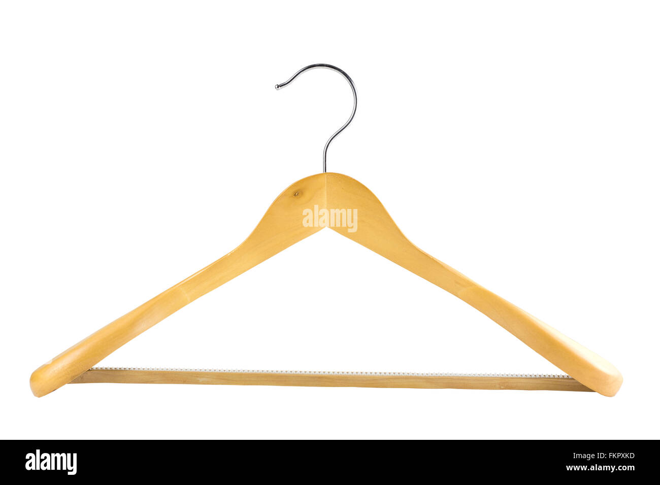 Cintre en bois isolé sur fond blanc avec clipping path Banque D'Images