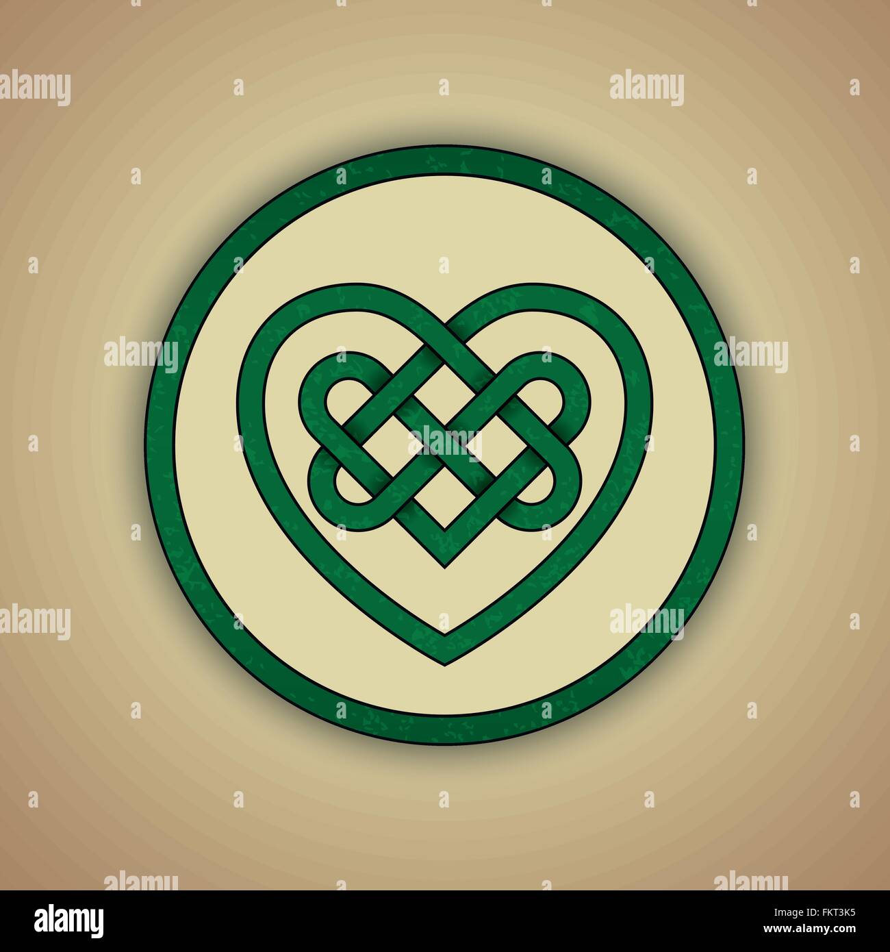 Celtic knot amour vert avec une légère texture grunge Illustration de Vecteur