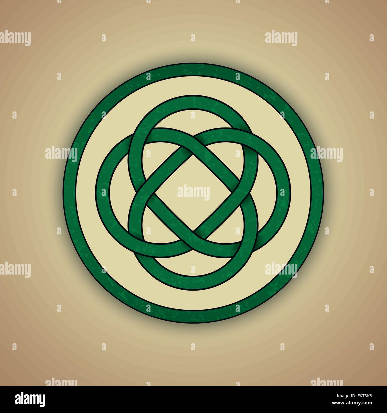 Celtic Green Lover's Knot avec légère texture grunge Illustration de Vecteur