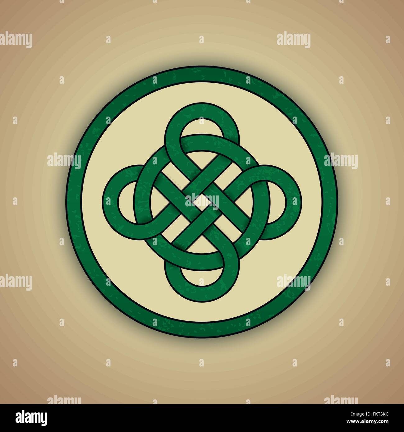Noeud celtique verte d'luckwith légère texture grunge Illustration de Vecteur