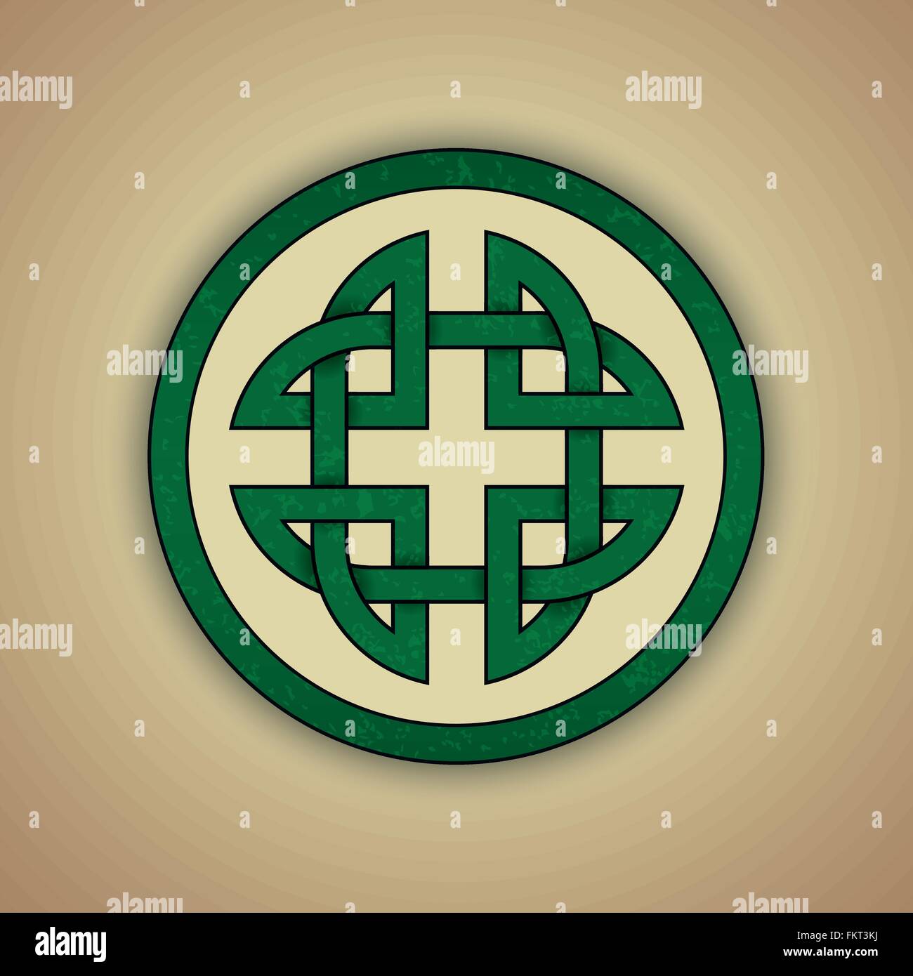 Illustration Vecteur de vert noeud celtique avec une légère texture grunge Illustration de Vecteur