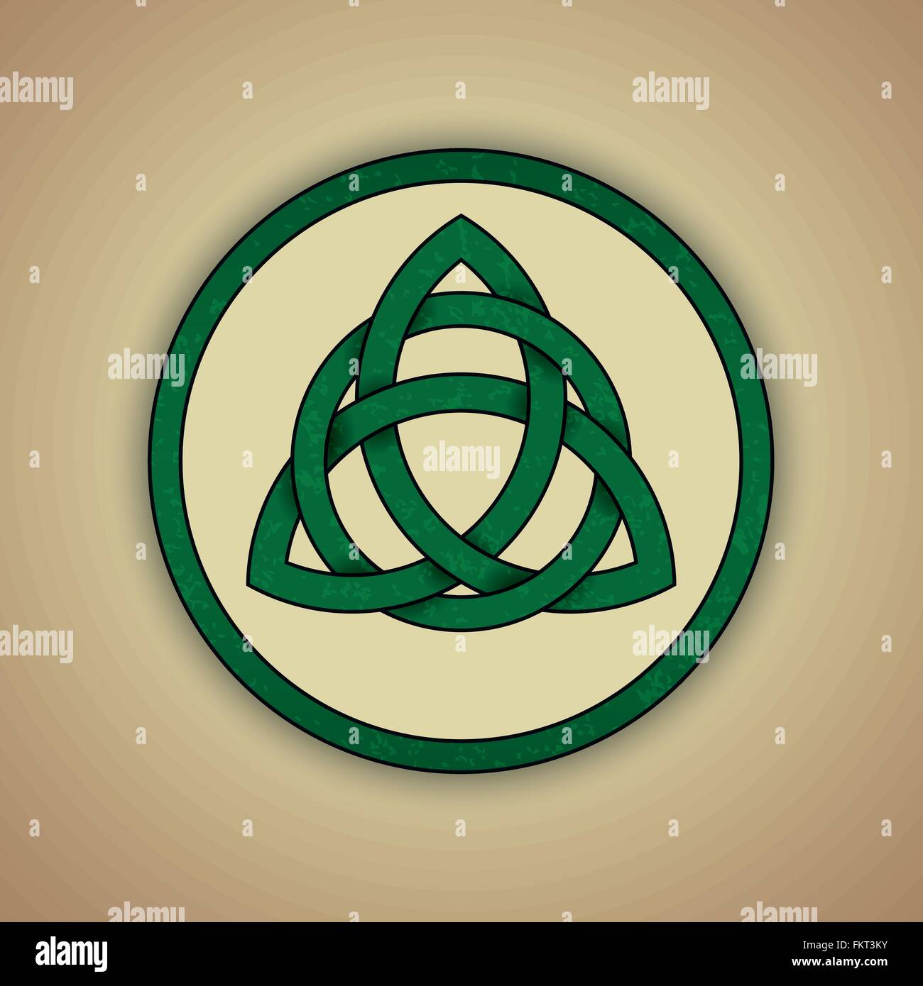 Trinity celtic knot vert avec une légère texture grunge Illustration de Vecteur
