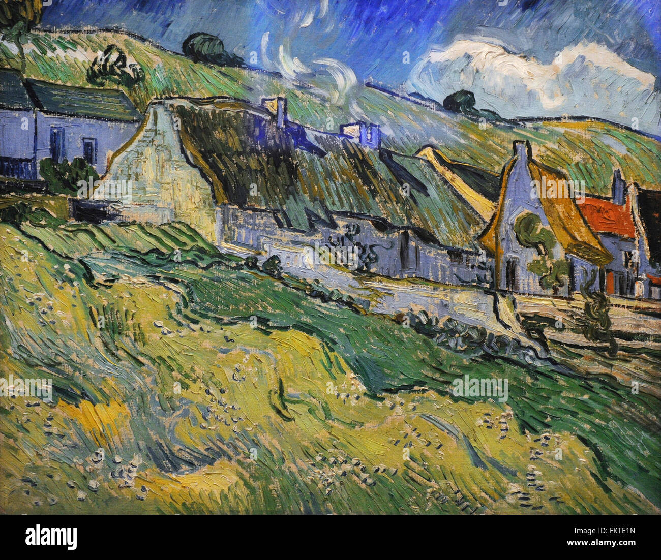 Vincent Van Gogh (1853-1890). Peintre postimpressionniste néerlandais. Les chalets et les maisons Tatched, 1890. Huile sur toile. Le Musée de l'Ermitage. Saint Petersburg. La Russie. Banque D'Images