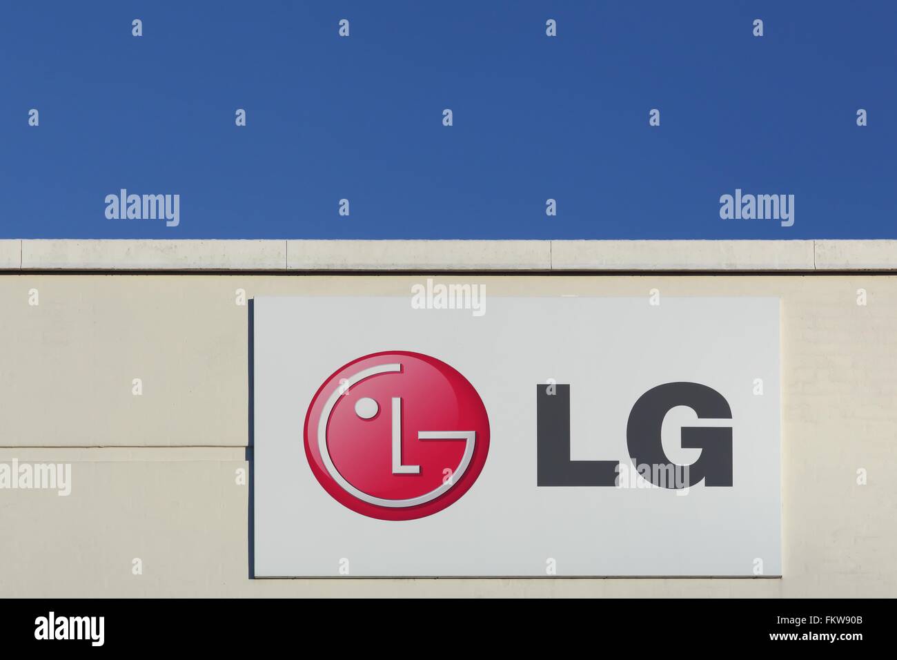 LG logo sur une façade Banque D'Images