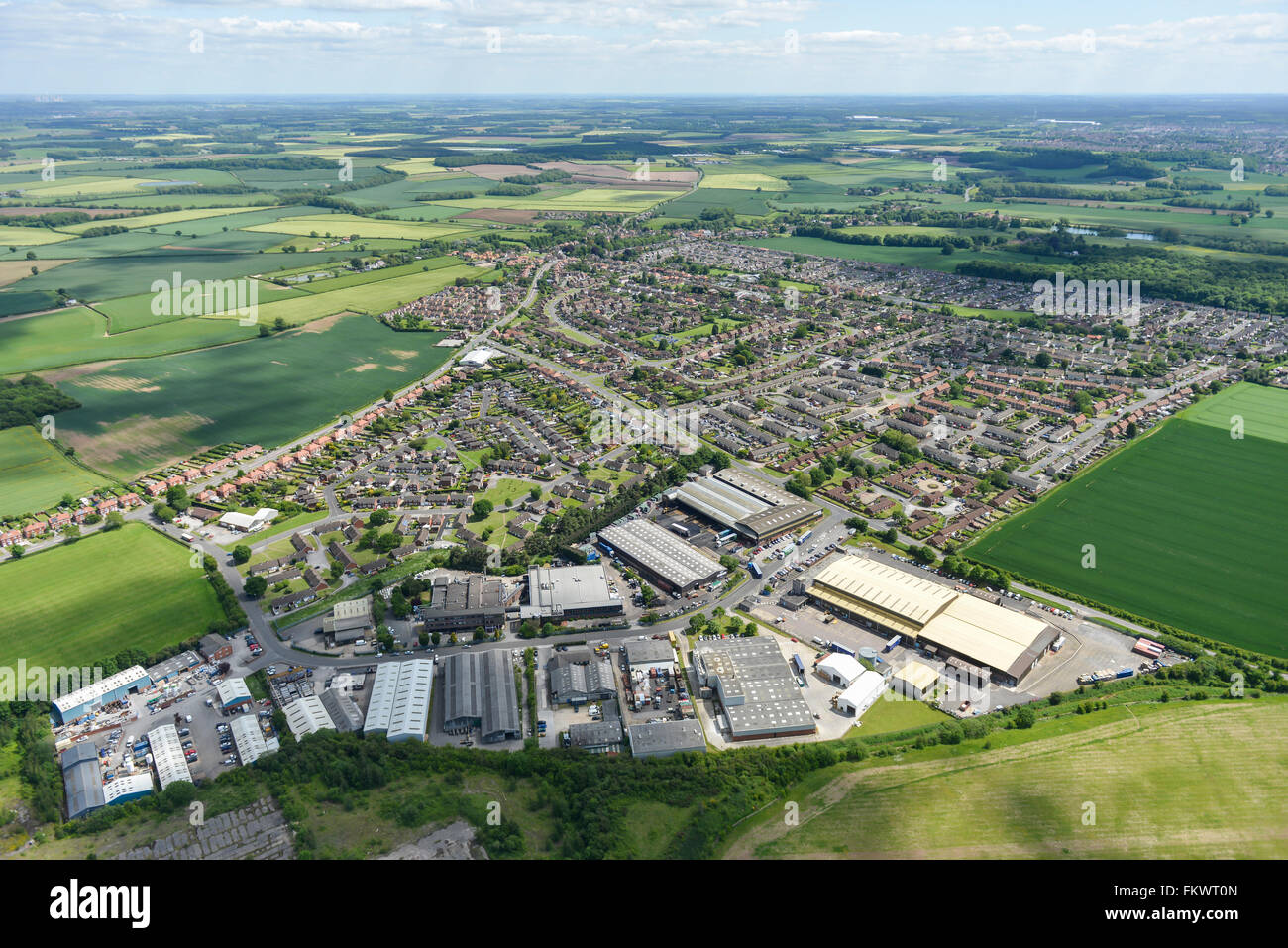 Une vue aérienne de l'Costhorpe et pelouse Road Industrial Estates dans Carlton à Alexandra, Nottinghamshire Banque D'Images