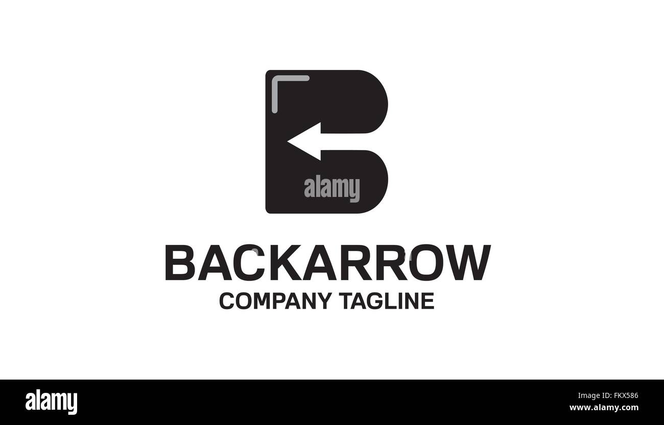 Illustration de la conception du logo de la flèche alphabétique B noire Illustration de Vecteur