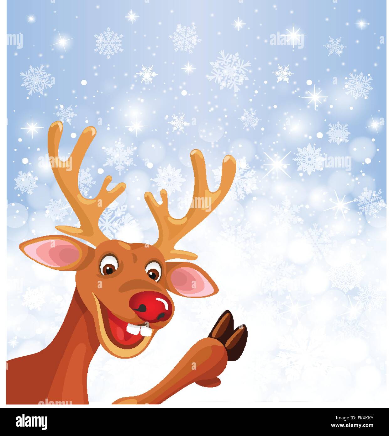 Le renne Rudolph au coin de Noël Noël Illustration de Vecteur