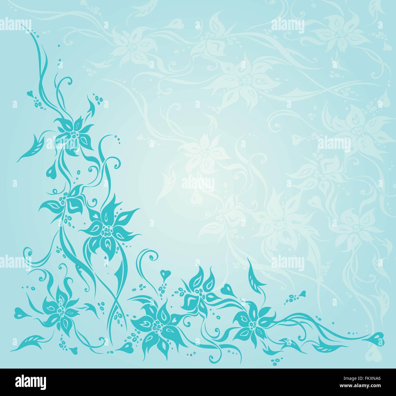 Bleu vert turquoise floral vintage mariage invitation conception d'arrière-plan Illustration de Vecteur