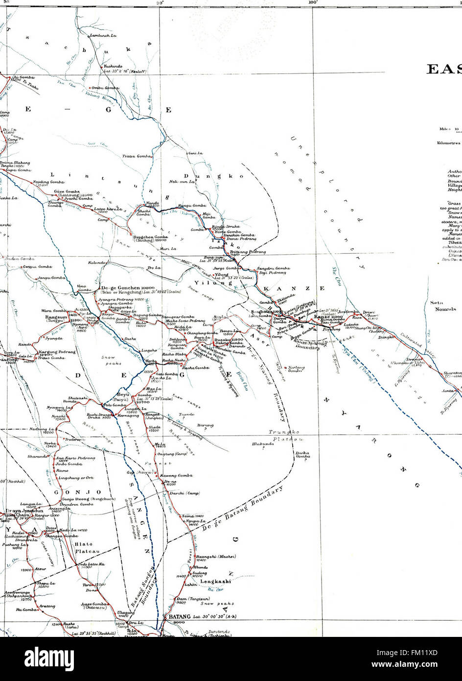 Cet ouvrage rend compte des voyages d'un fonctionnaire consulaire au Tibet oriental, détaillant l'histoire et les relations entre la Chine, le Tibet et l'Inde au début du XXe siècle. Banque D'Images