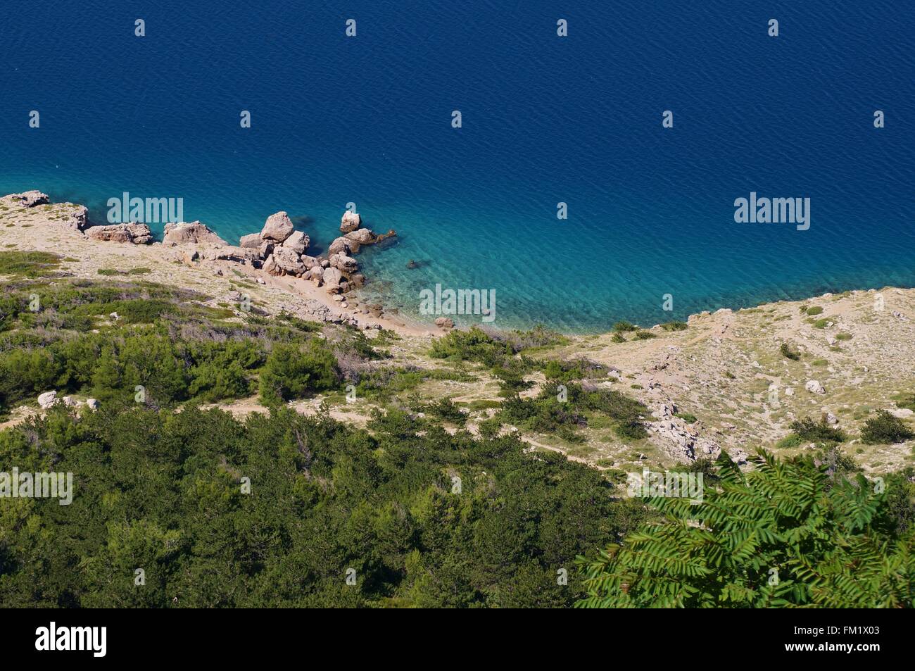 La Riviera de Makarska en Croatie, qui s'étend sur 60 kms de Dalmatie le long de la mer Adriatique Banque D'Images