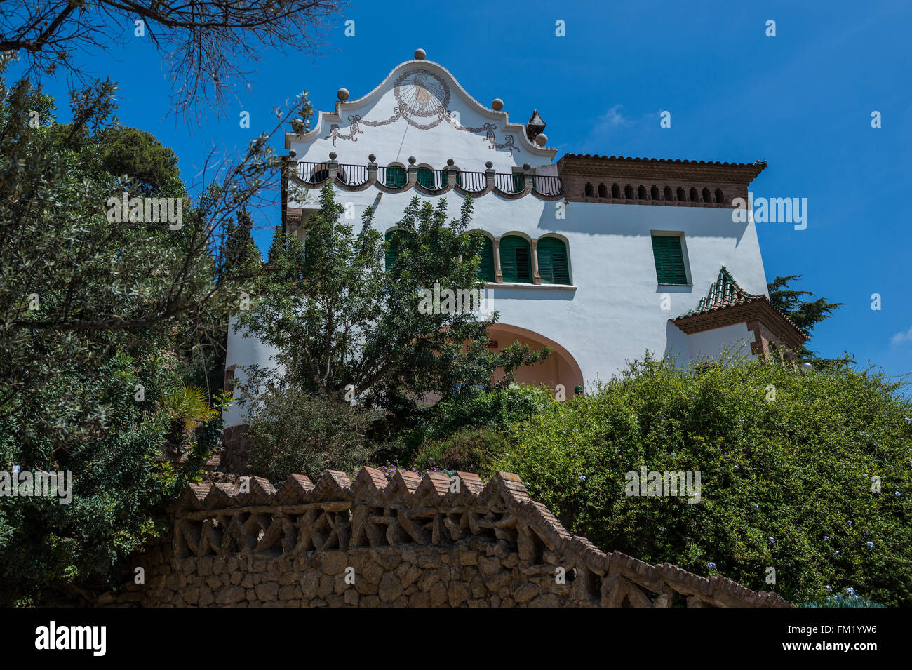 Trias House dans le Parc Guell situé sur la Colline du Carmel dans la Salut quartier dans le quartier Gracia de Barcelone, Espagne Banque D'Images