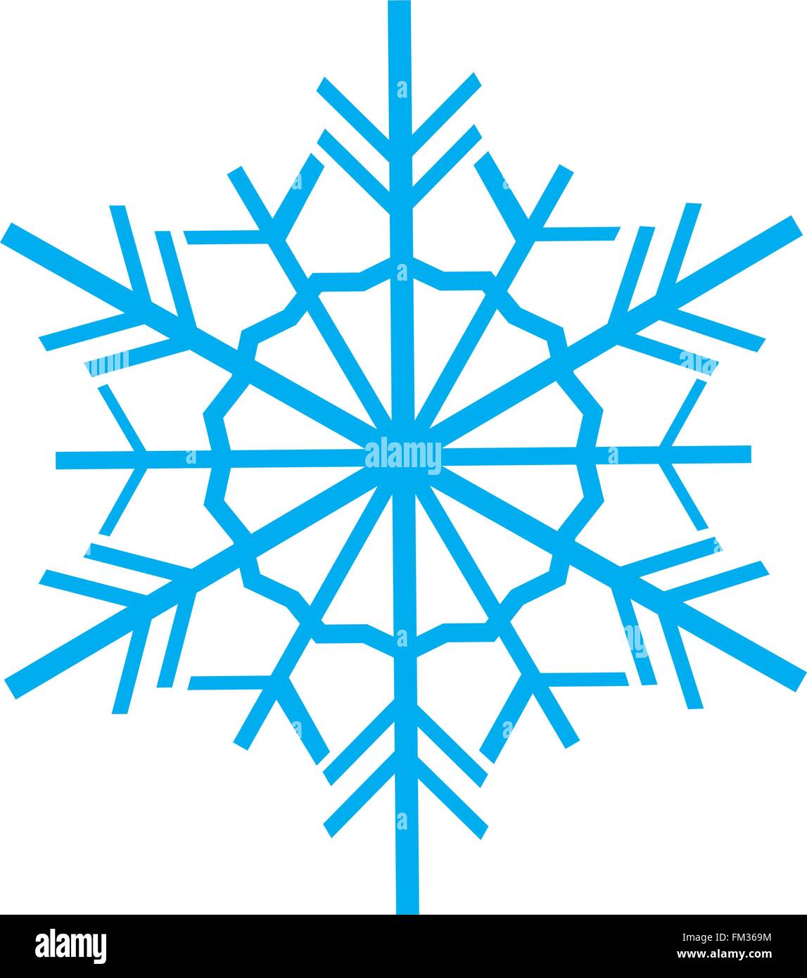 Blue snowflake isolé sur fond blanc Illustration de Vecteur