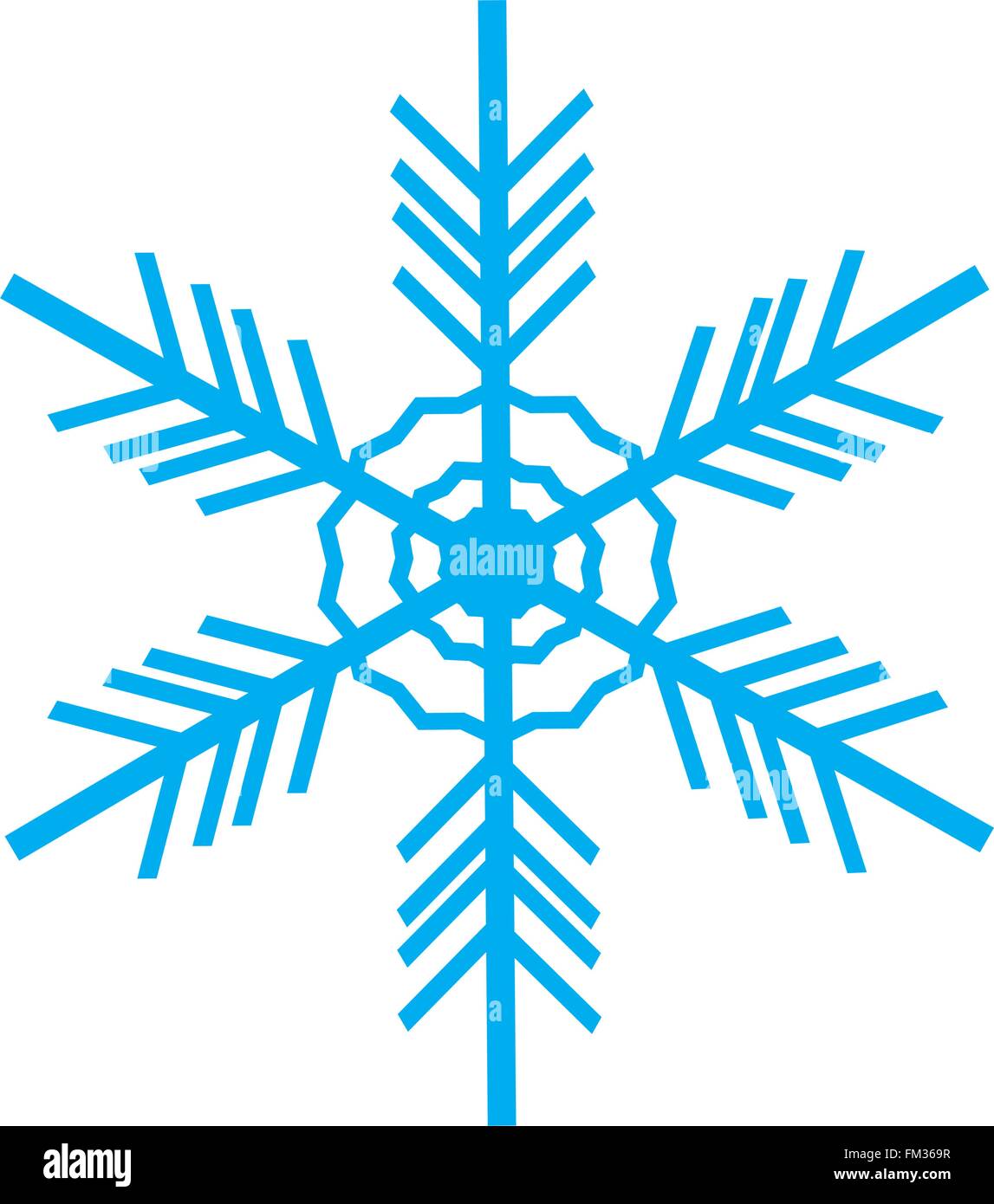 Blue snowflake isolé sur fond blanc Illustration de Vecteur