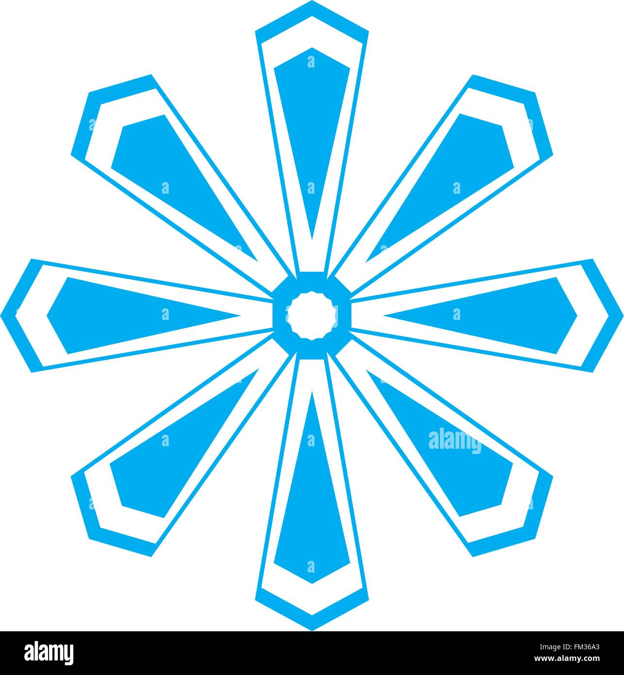 Blue snowflake isolé sur fond blanc Illustration de Vecteur