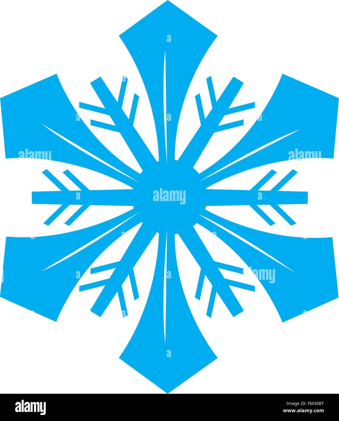 Blue snowflake isolé sur fond blanc Illustration de Vecteur