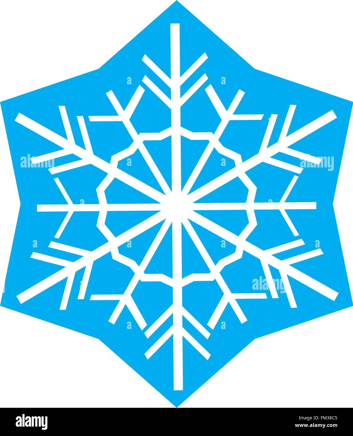 Blue snowflake isolé sur fond blanc Illustration de Vecteur