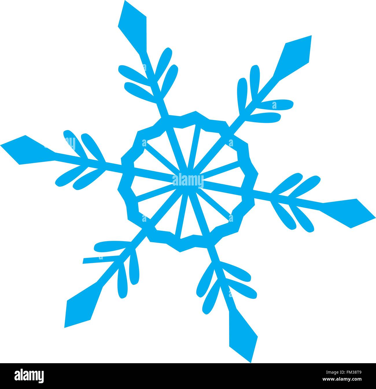 Blue snowflake isolé sur fond blanc Illustration de Vecteur
