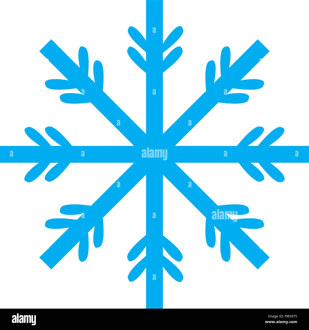 Blue snowflake isolé sur fond blanc Illustration de Vecteur