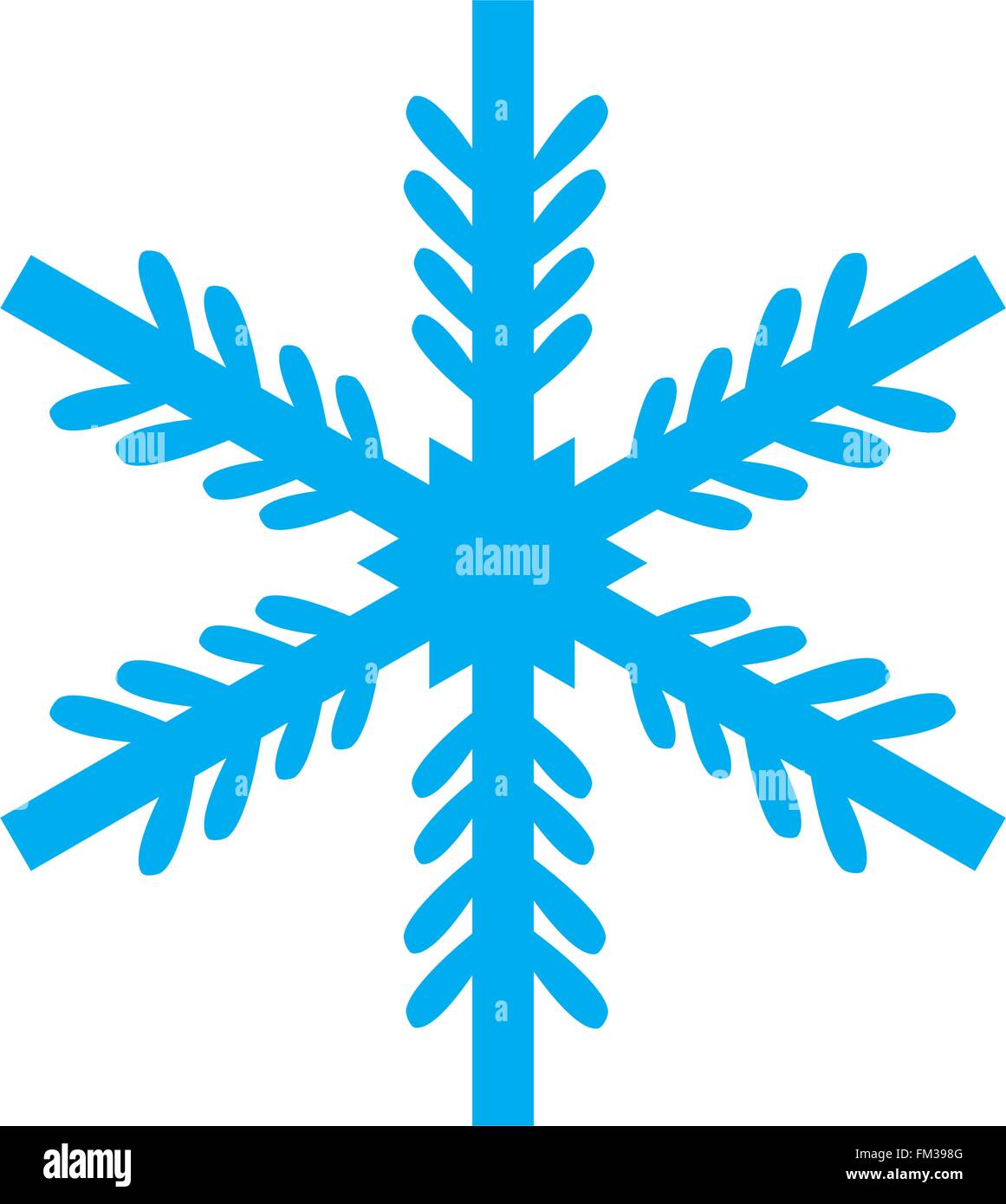 Blue snowflake isolé sur fond blanc Illustration de Vecteur