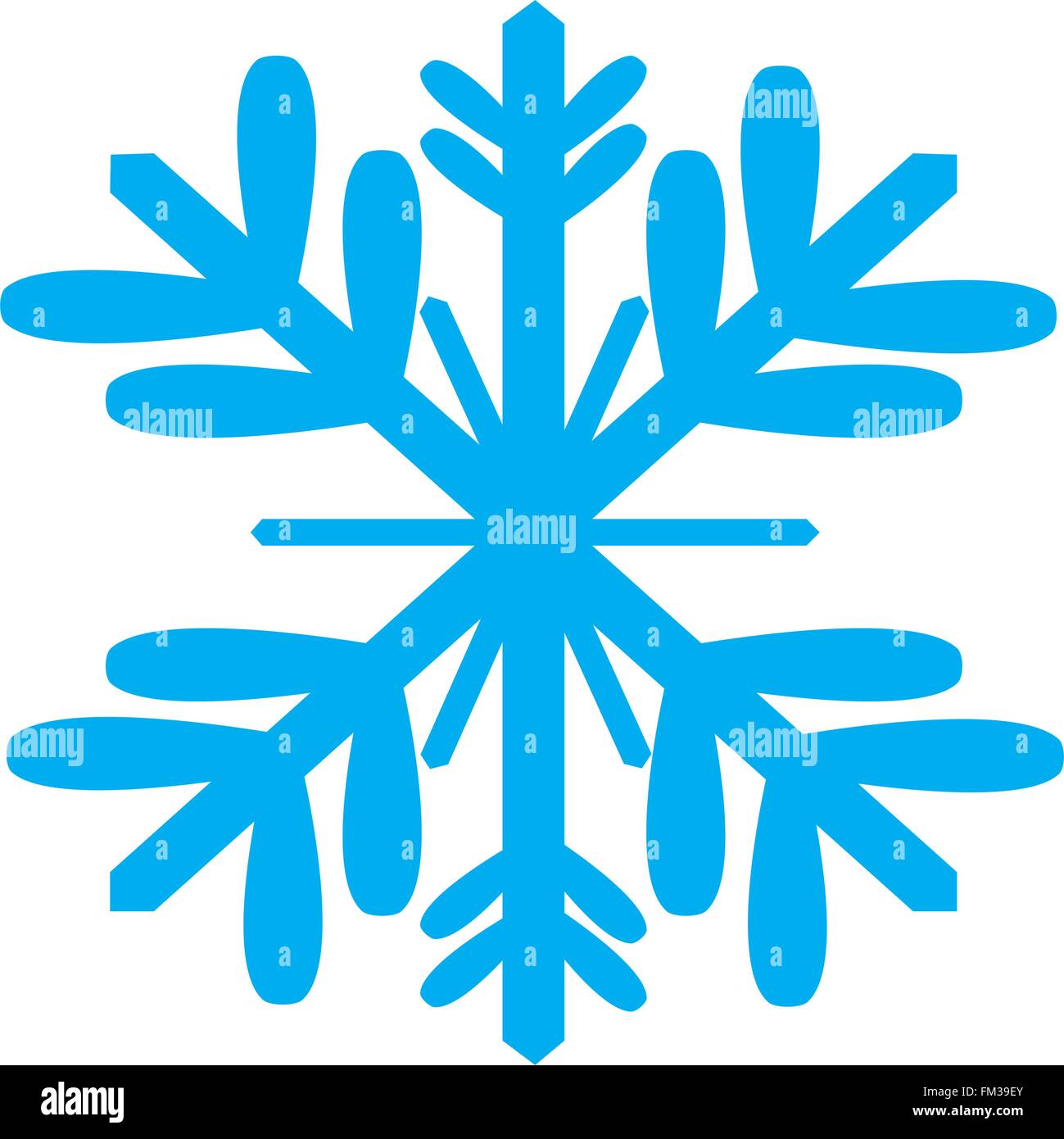 Blue snowflake isolé sur fond blanc Illustration de Vecteur