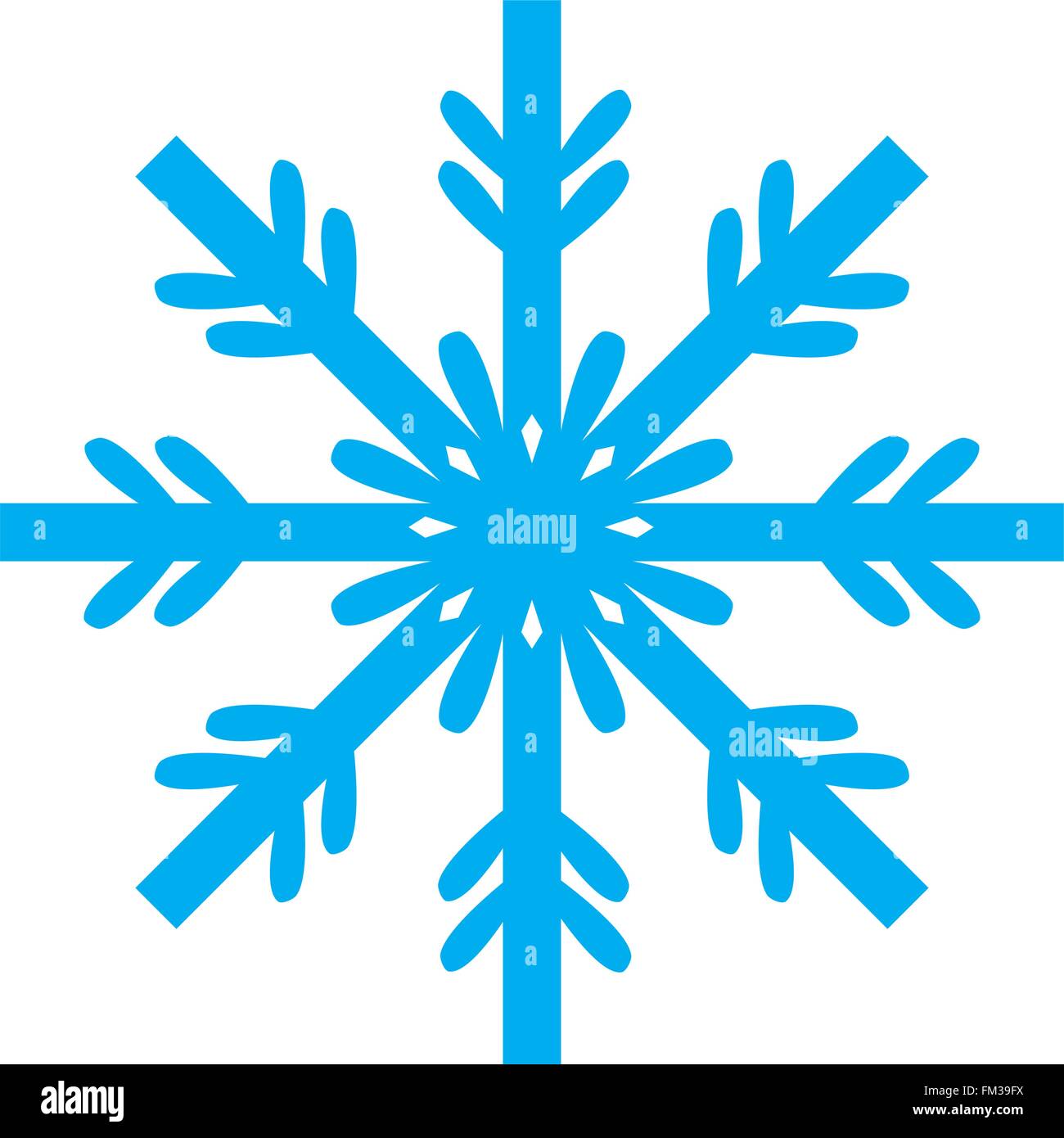 Blue snowflake isolé sur fond blanc Illustration de Vecteur