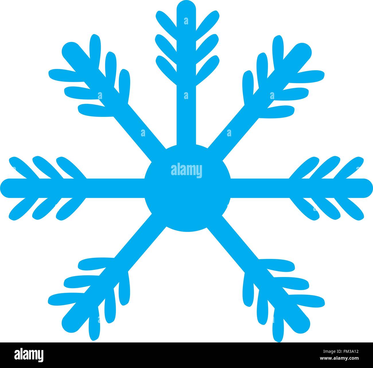 Blue snowflake isolé sur fond blanc Illustration de Vecteur