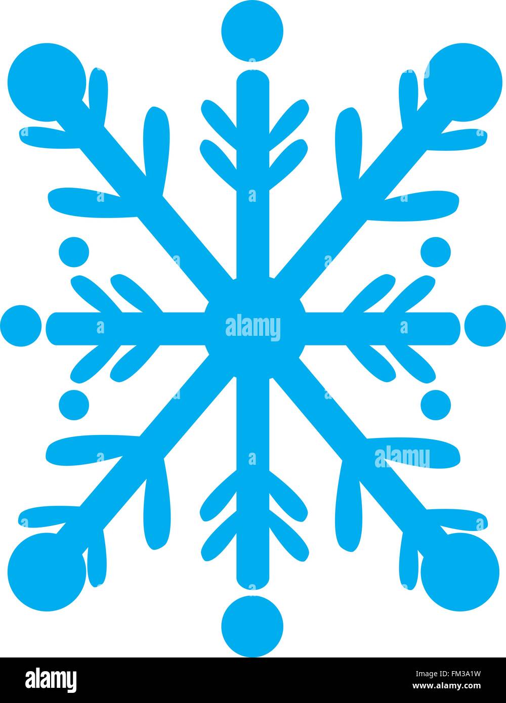 Blue snowflake isolé sur fond blanc Illustration de Vecteur