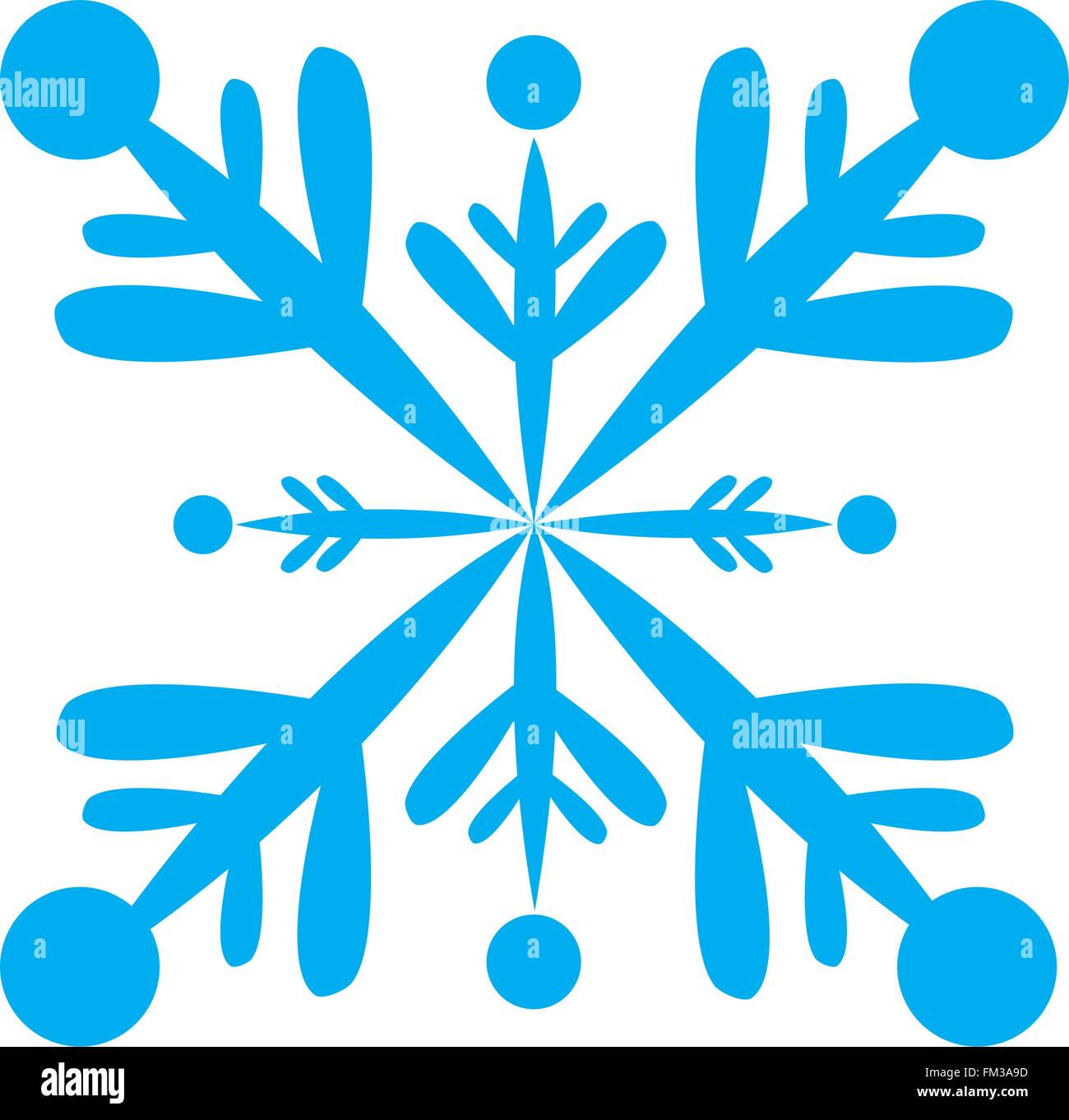 Blue snowflake isolé sur fond blanc Illustration de Vecteur