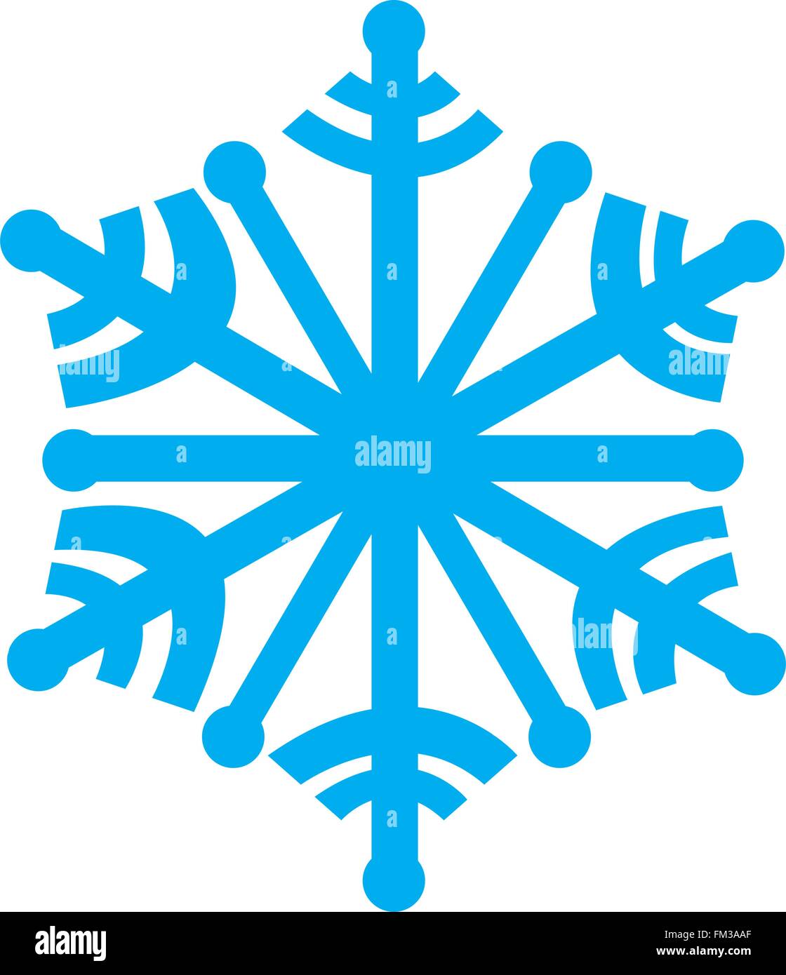 Blue snowflake isolé sur fond blanc Illustration de Vecteur