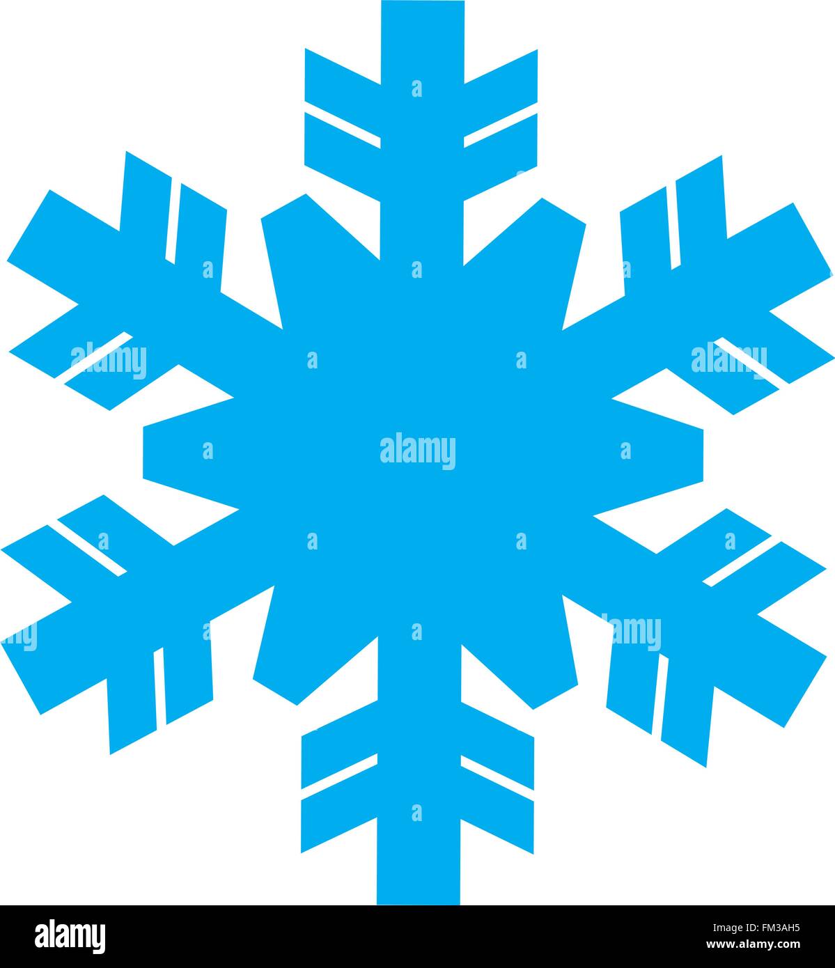 Blue snowflake isolé sur fond blanc Illustration de Vecteur