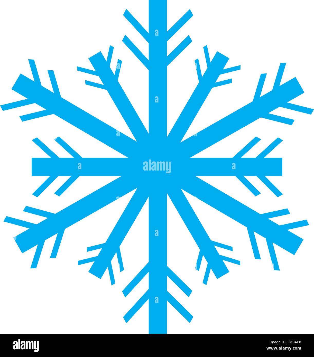 Blue snowflake isolé sur fond blanc Illustration de Vecteur