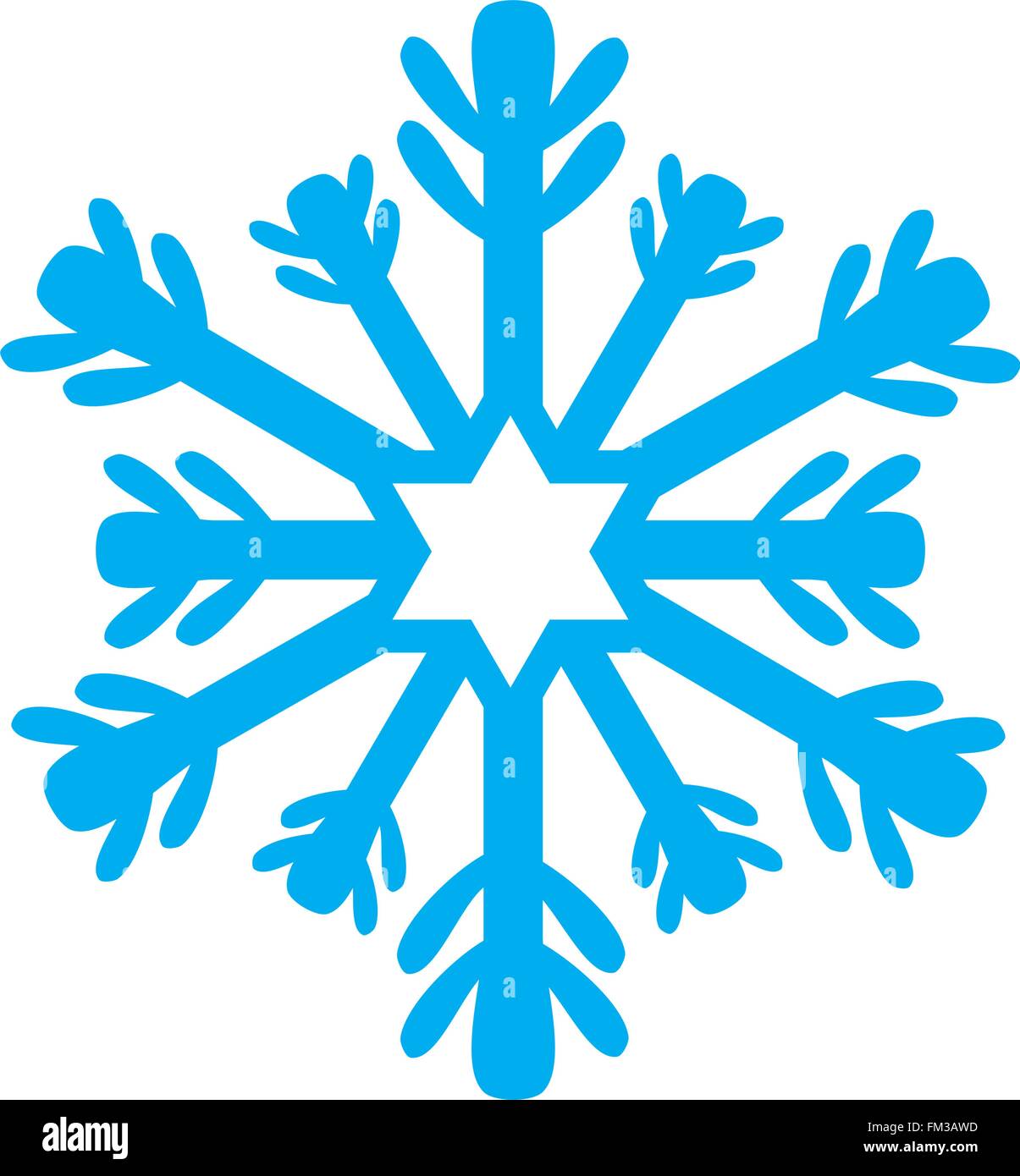 Blue snowflake isolé sur fond blanc Illustration de Vecteur