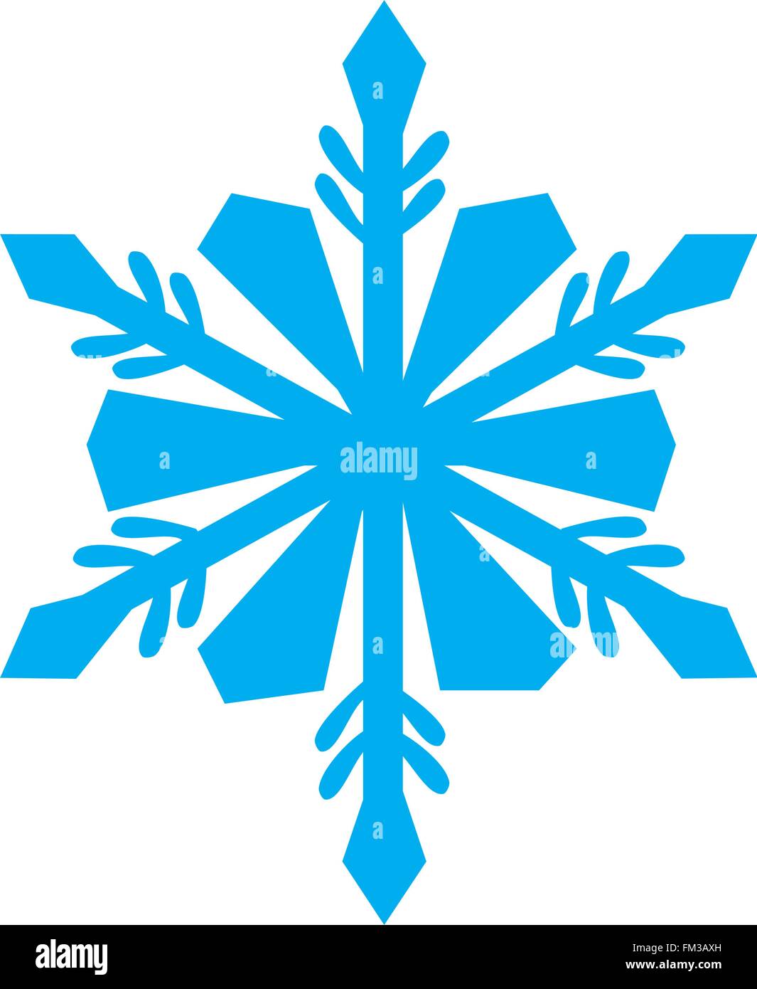 Blue snowflake isolé sur fond blanc Illustration de Vecteur