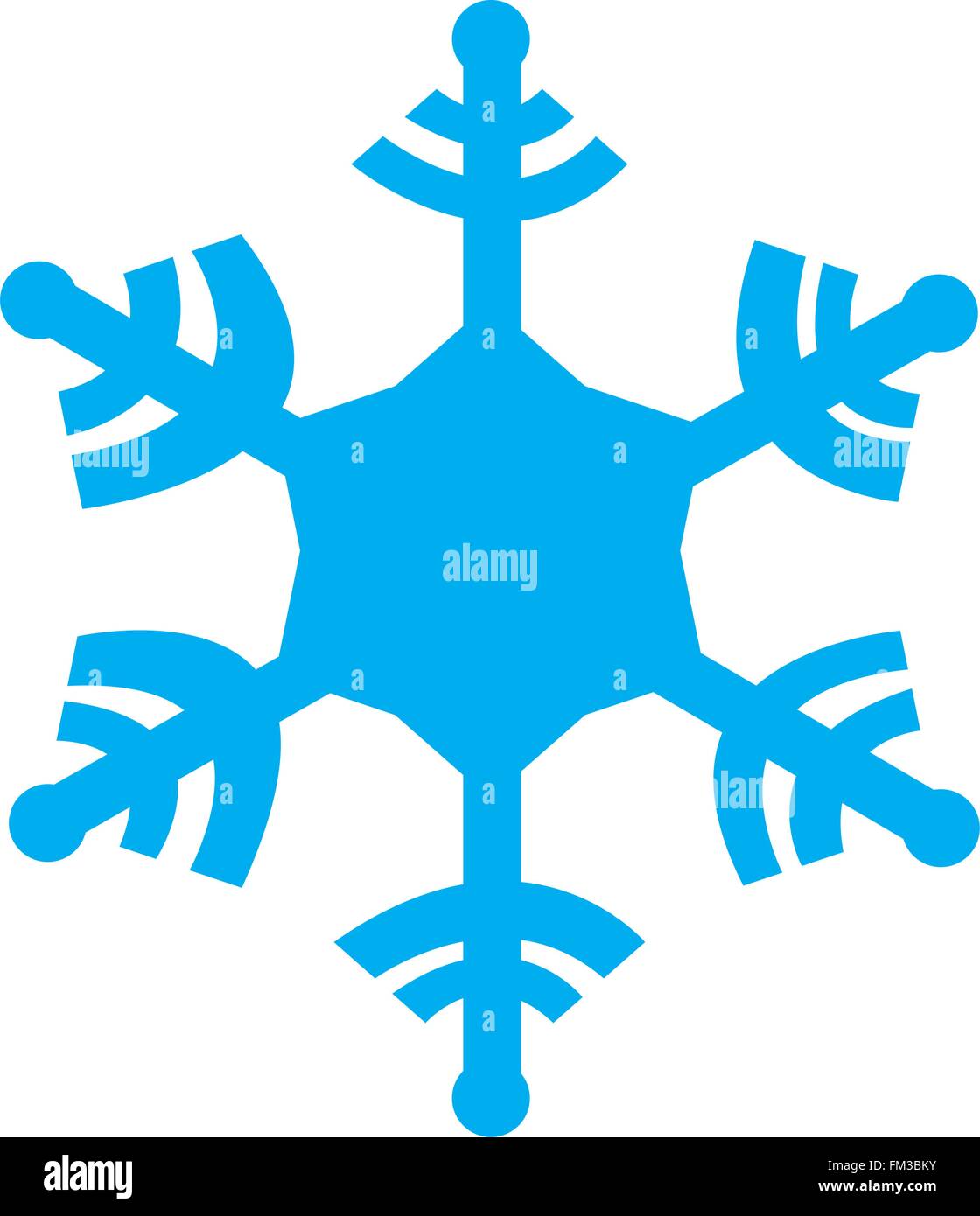 Blue snowflake isolé sur fond blanc Illustration de Vecteur