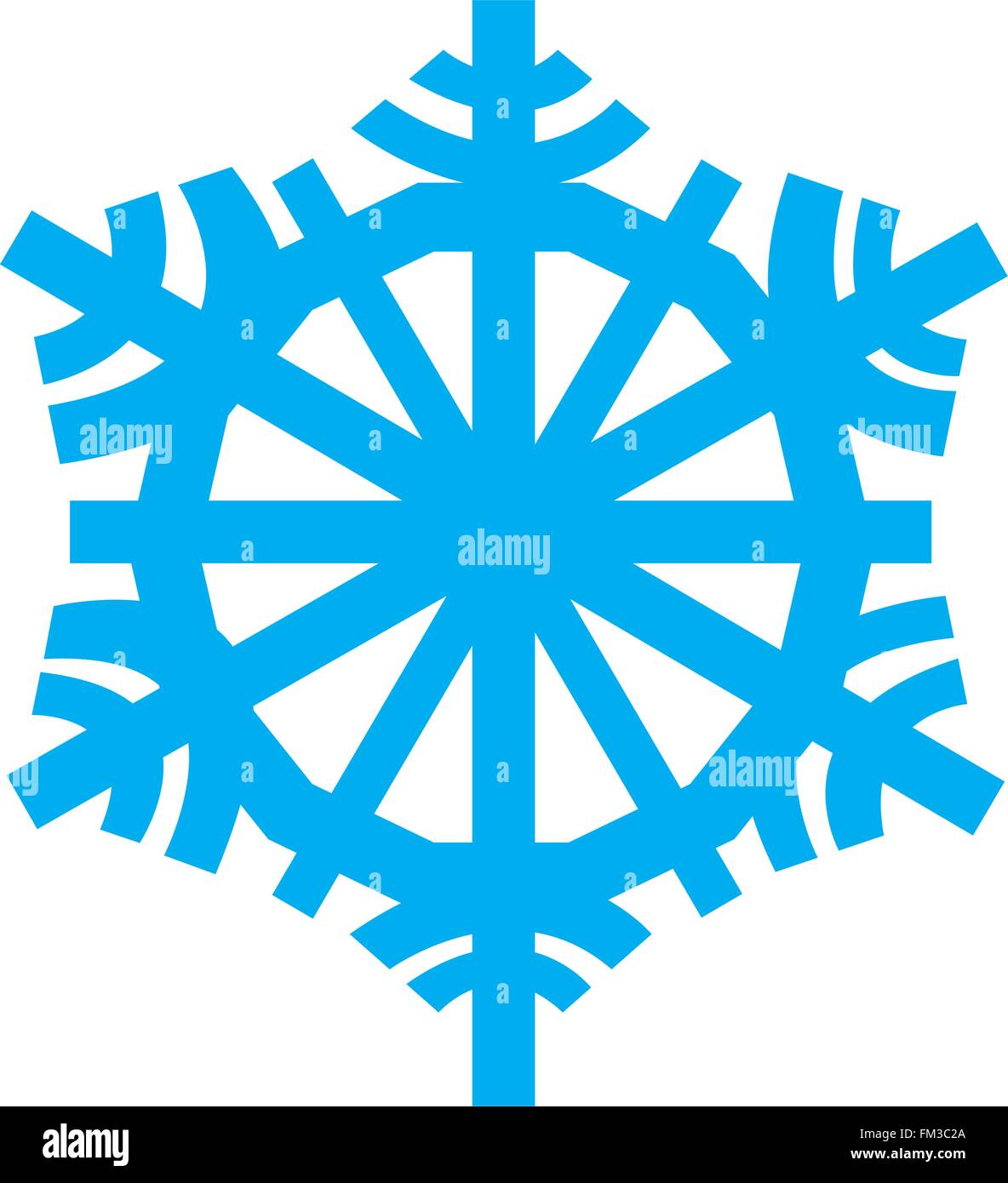 Blue snowflake isolé sur fond blanc Illustration de Vecteur